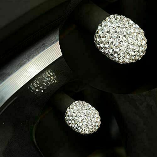 Bling Valve Stem Caps Universal Handmade Rhinestones Covers White Diamond 4 Pack