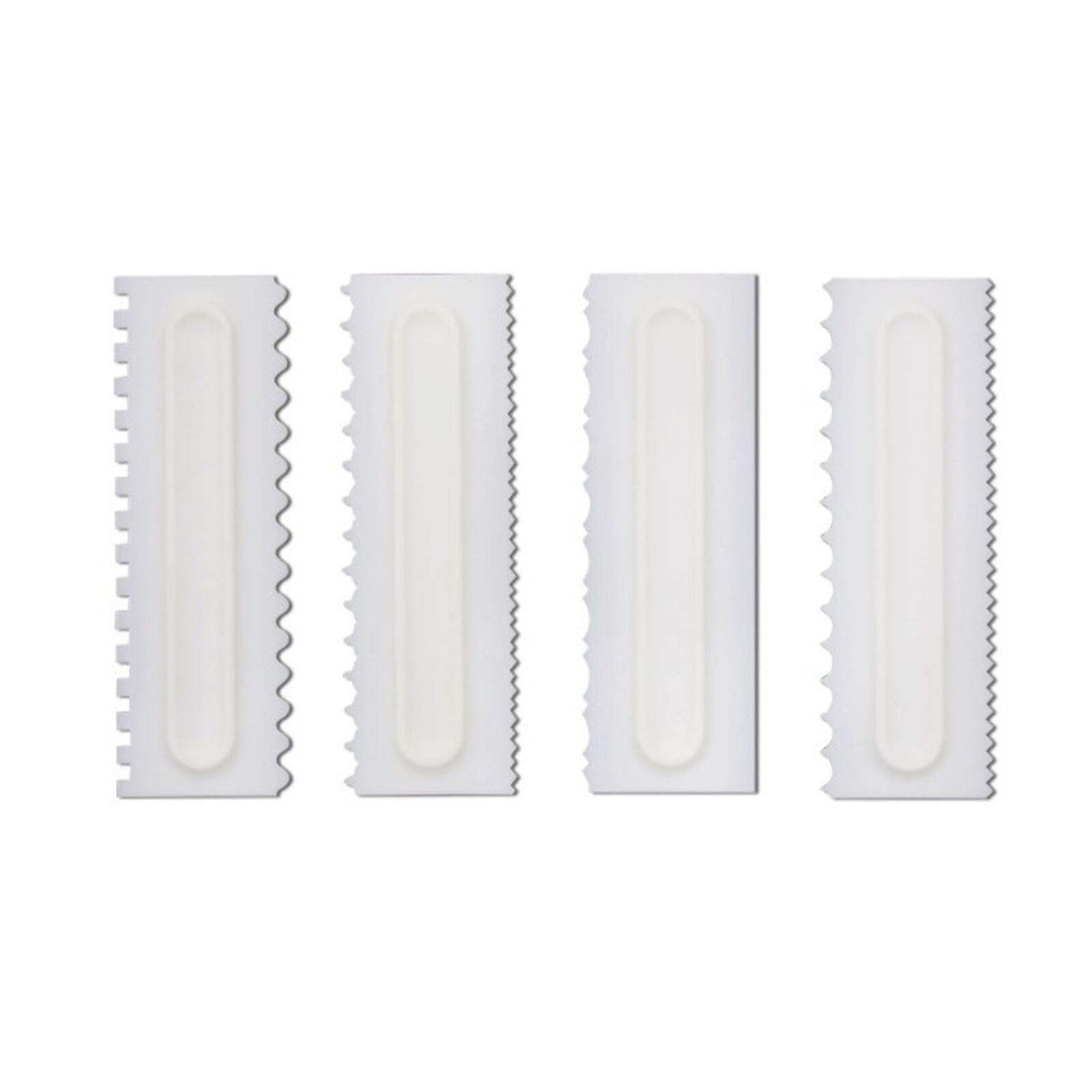 4 PCS Shapes Cake Decorating Comb Icing Smoother Cake Scraper Pastry Baking Tool