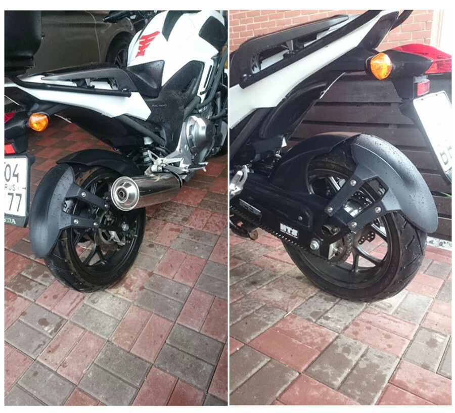 Black PVC Motorcycle Rear Wheel Cover Fender Splash Guard Mudguard with Bracket