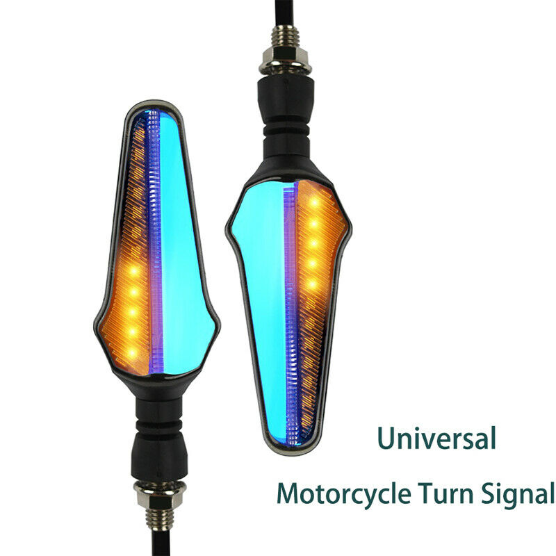 12V 2PCS Motorcycle Bike Turn Signal Flowing Water Tail Light 24 LED Patch Wicks