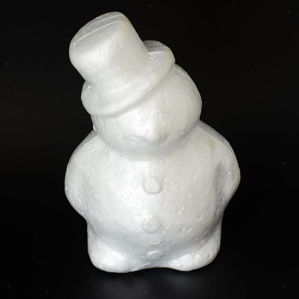 2pcs 17cm White Snowman Modelling Polystyrene Styrofoam Decoration Kid Craft