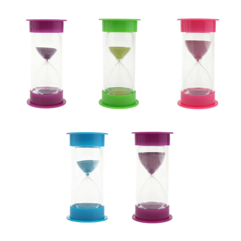 5/10/15/20/30Min 5PCS SET Plastic Hourglass Home Desktop Sand Glass Timers