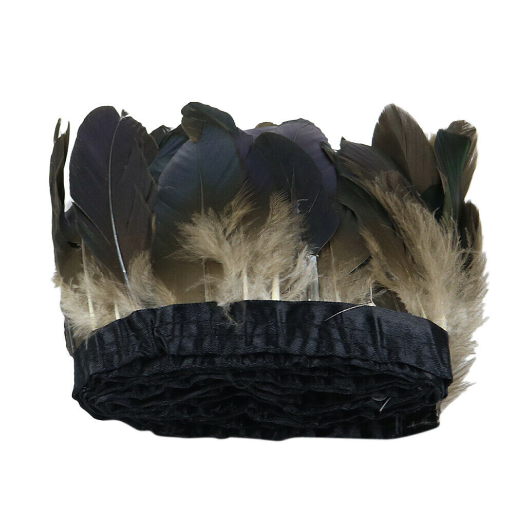 2m Beautiful Goose Feather Fringe Trims Lace Ribbon for Sewing Garment Decor