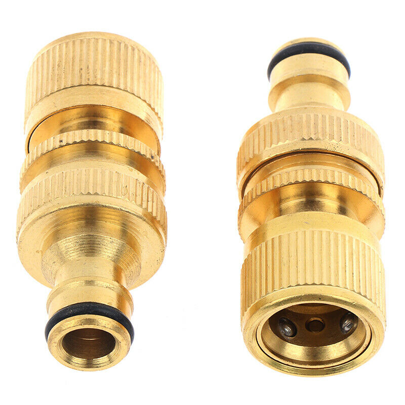 1pair Garden Hose Quick Connector 3/4- Inch GHT Brass Easy Connect FittinJOA Rf