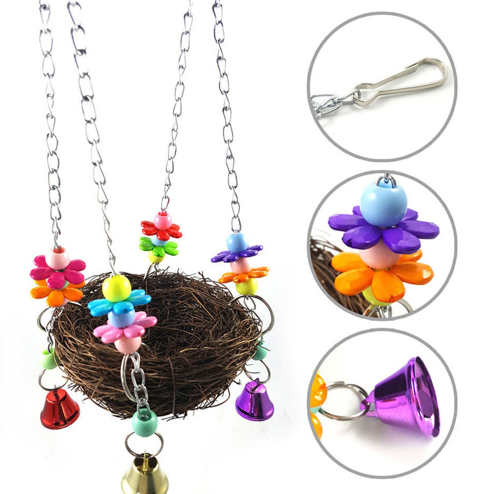 Parrot Bird Swing Hanging Chew Toys Parakeet Budgie Cockatiel Nest Hammock