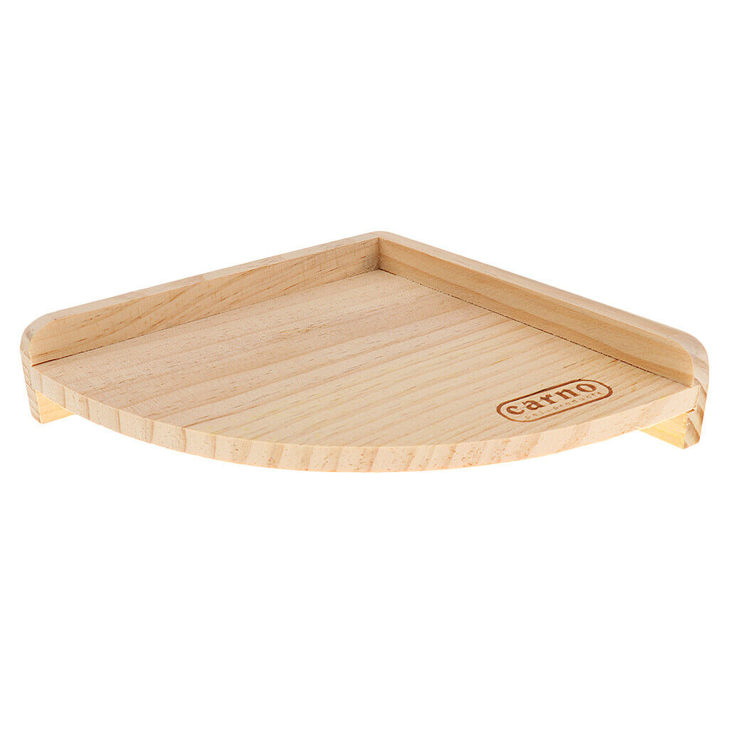 Fan-shape Wooden Platform Stand Perch for Hamster Small Animal Bird Cage