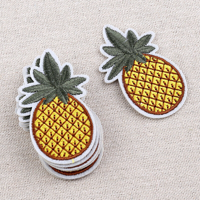 Embroidered Iron On Pineapple Patches Applique Sewing Hand Craft DIY 10pcs