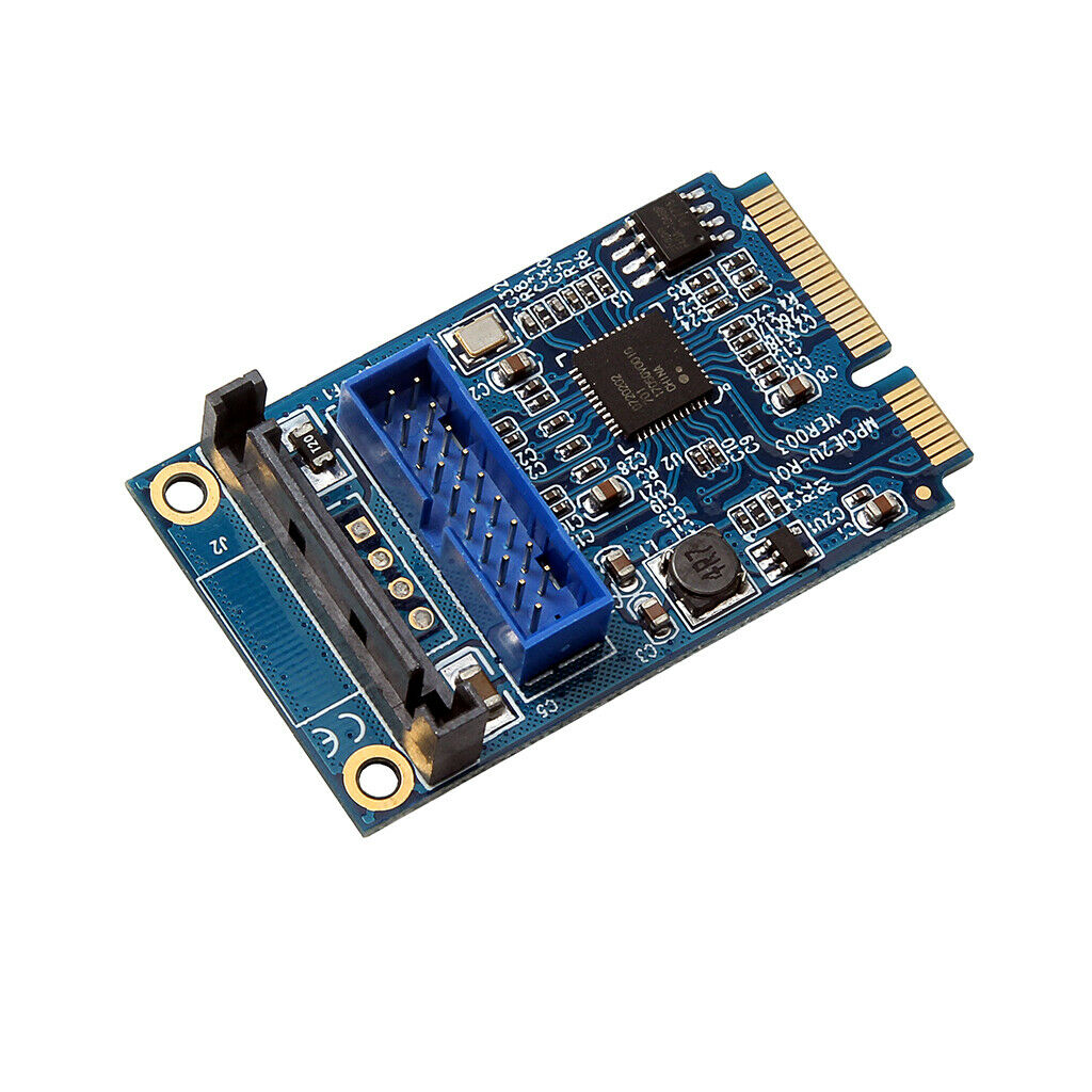 Mini PCIE PCI Express to Dual USB 3.0 ports 19pin 20pin Expansion Adapter Card