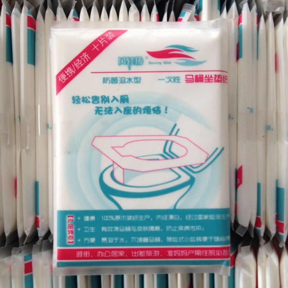 1 Pack 10Pcs Disposable Paper Travel Bathroom Toilet Seat Covers MaDEAU