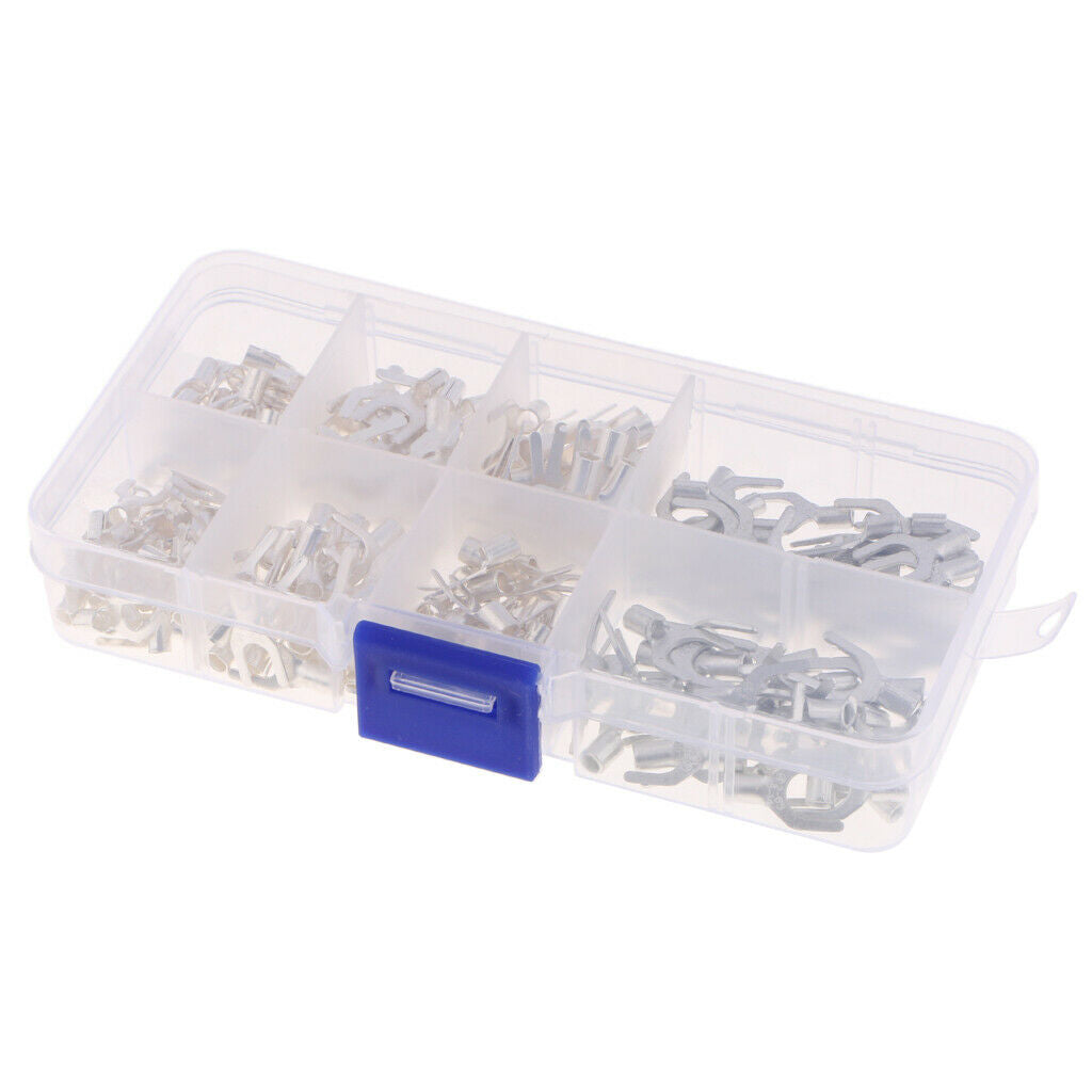 240PCS Non-Insulated Ring U-type Female Terminals Cable Wire Connector Kit