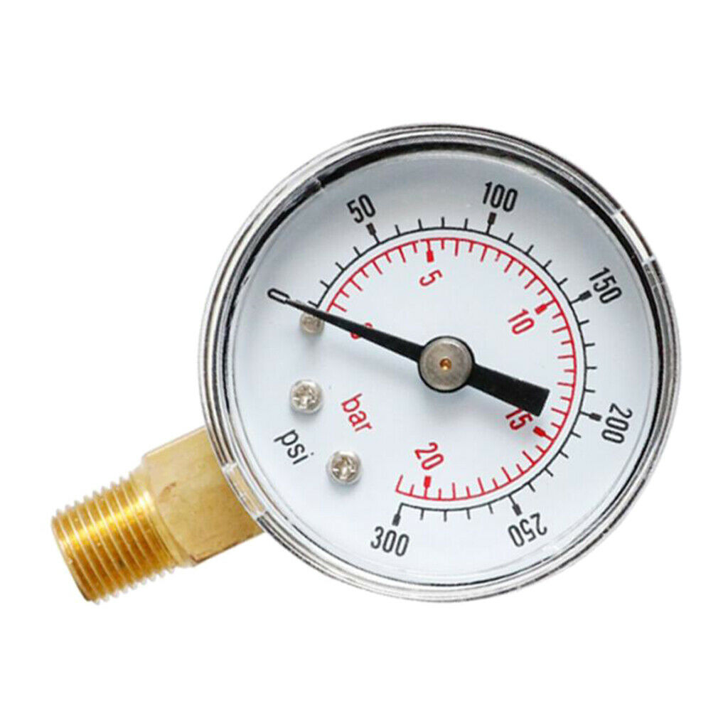 0-300psi 0-20bar Pressure Gauge Mini-Dial Air Compressor Meter Hydraulic