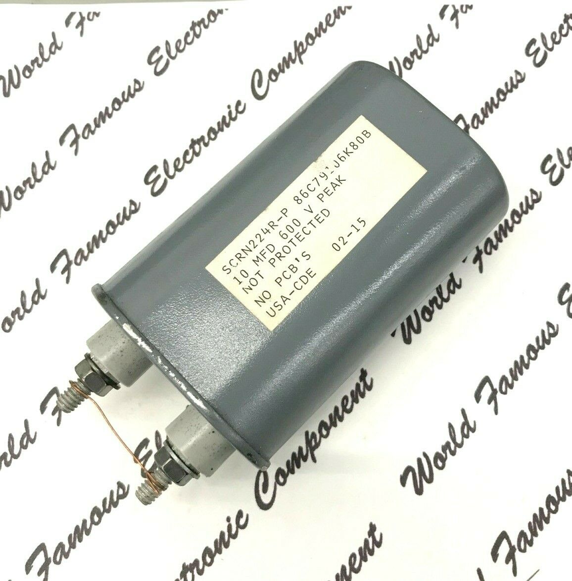 1pcs-  10uF 600V SCRN224R-P - Screw Terminal Capacitor - 86C79106K80B