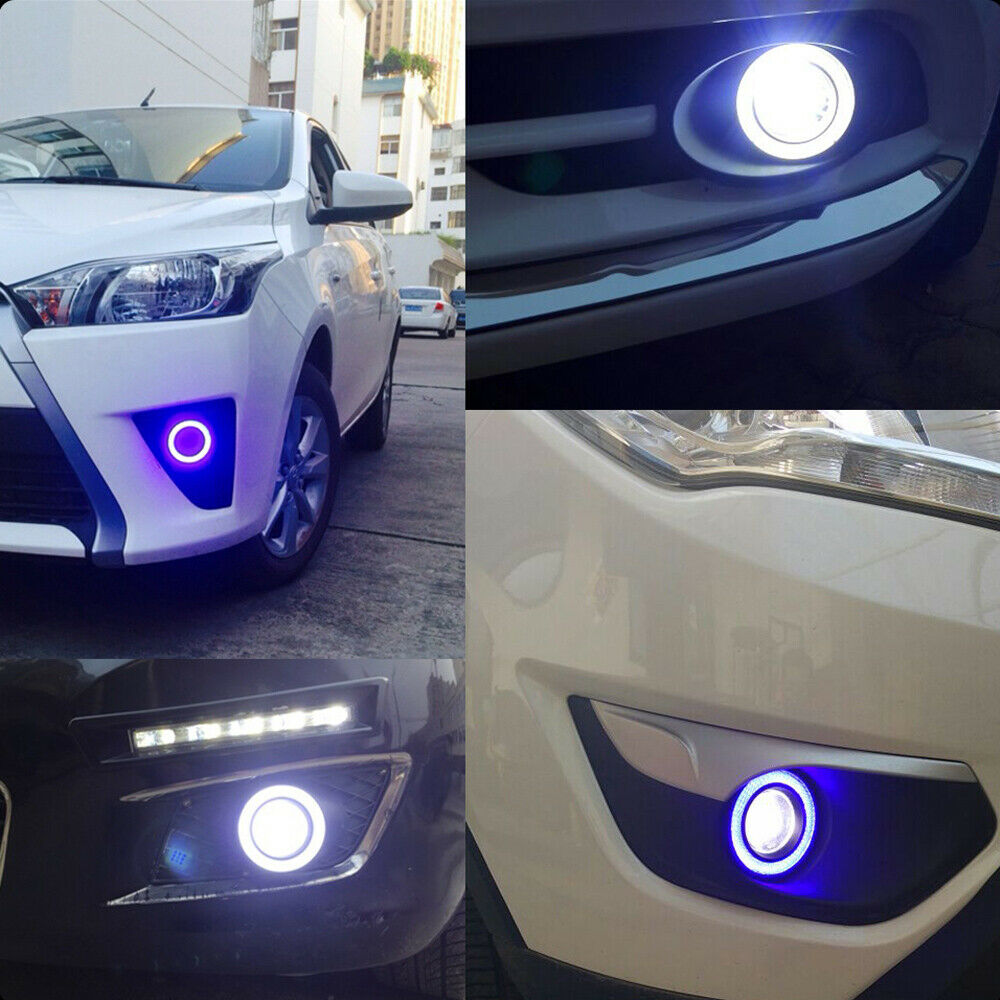 3.5" 8.9cm LED Car Fog Light White Angel Eyes Standlichtringe Driving Head Lamp