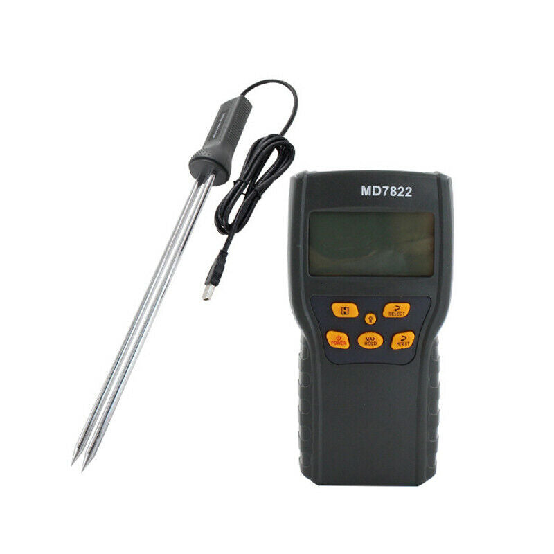 Handheld Digital Wood Water Tester Grain Moisture Temperature Damp Detector Kit
