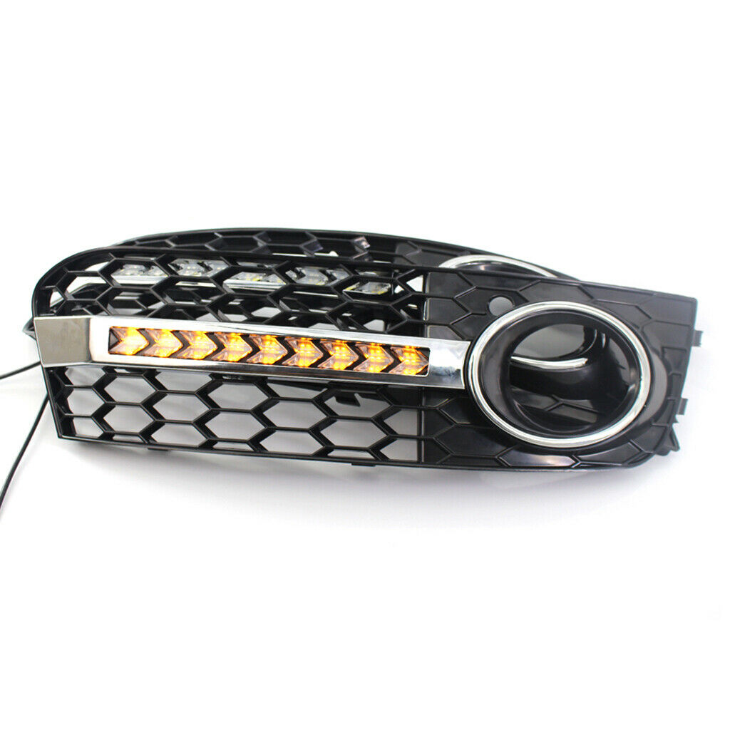 Car Front Bumper Fog Light Lamp Grill Grille Cover for Audi A4 B8 09-11