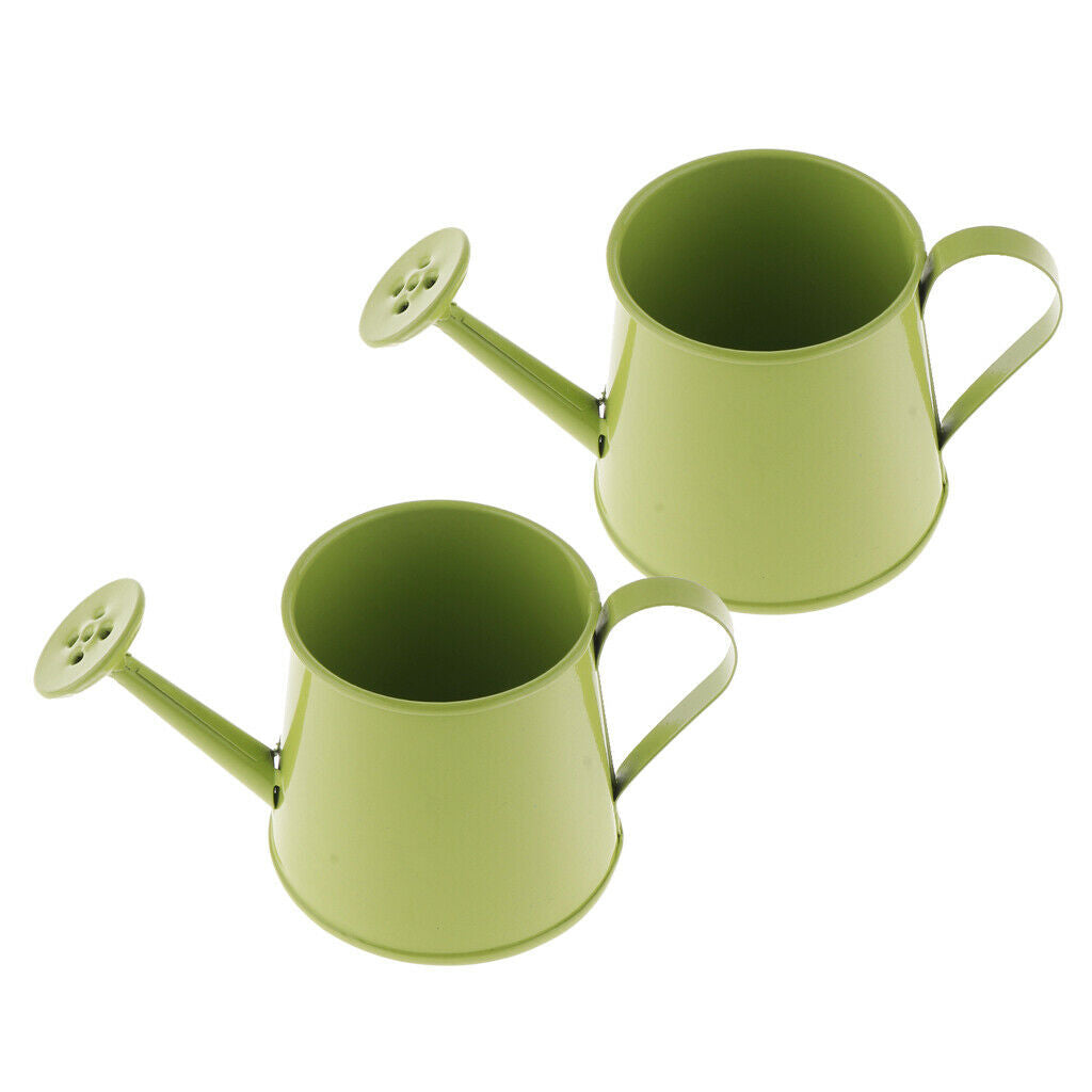 2pcs Plant Watering Can Flower Barrel Durable Mini Flower Gardening Green