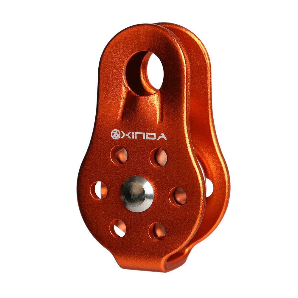 20KN Heavy Duty Climbing Pulley Single Rock Pulley Ascending Devices Orange