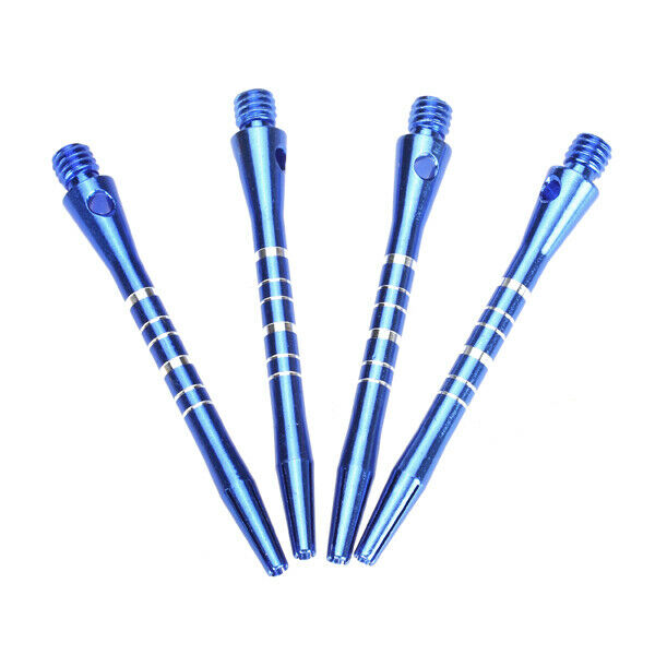 2x 5pc Blue Re-Grooved Striped Anodised Aluminum Dart Shaft 52mm 2" Collector