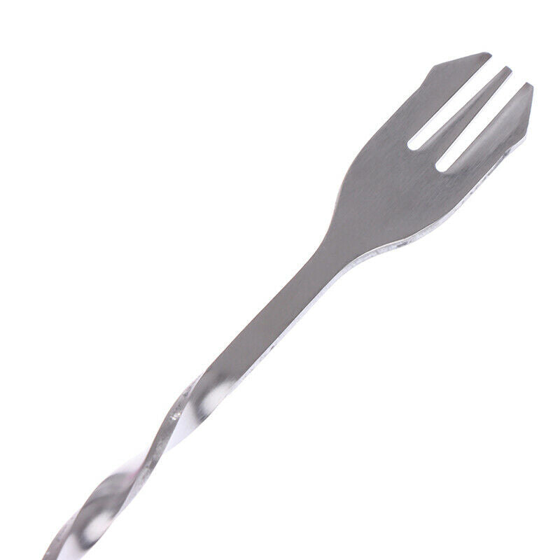 2pcs long handle mixing spoon stainless steel bar cocktail spoon twisted .l8