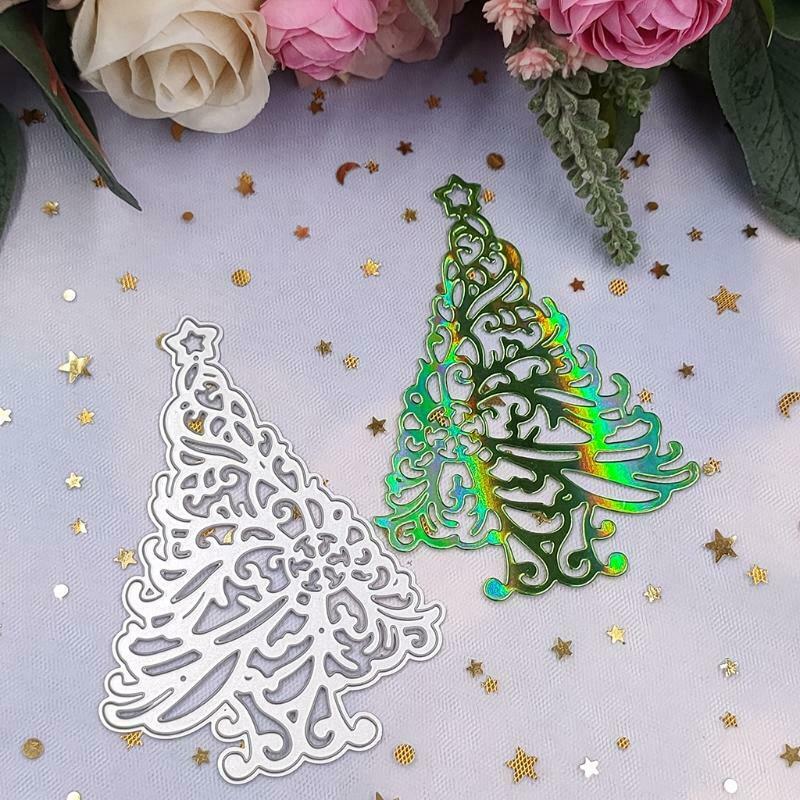 Christmas Tree Star Die-Cuts Stencils for DIY Scrapbooking Album Carbon Steel