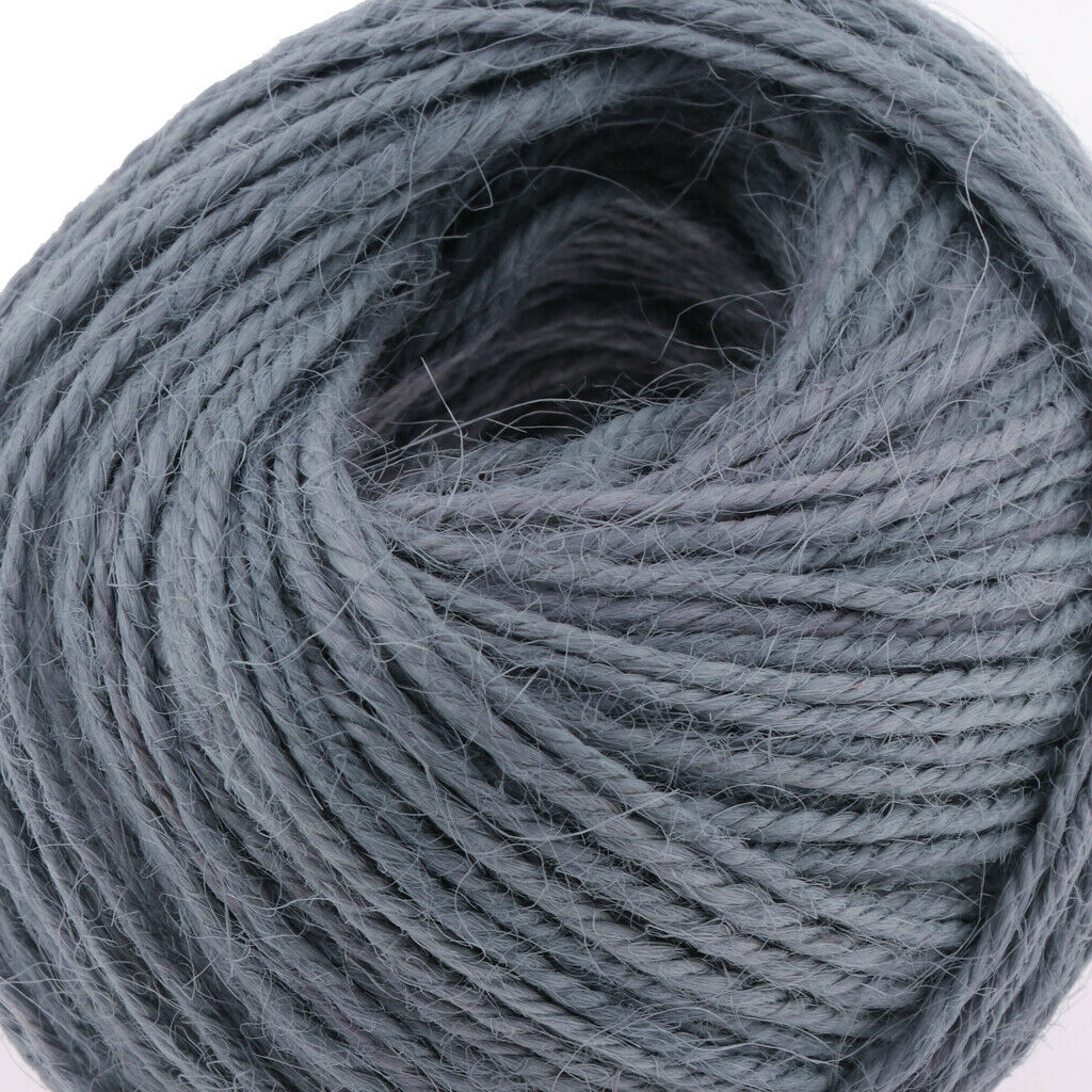 Grey 50m Jute Burlap Twine String Cord DIY Craft Scrapbooking Wedding Decor