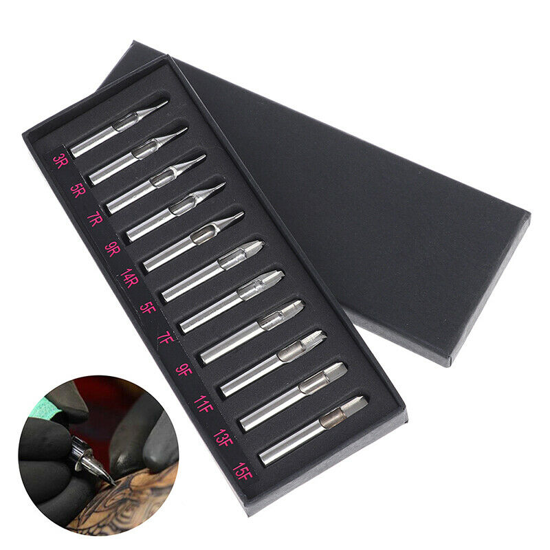 11 Pcs Tattoo Stainless Steel Nozzle Tips Tubes Set Kit For Tattoo Machine GBDA