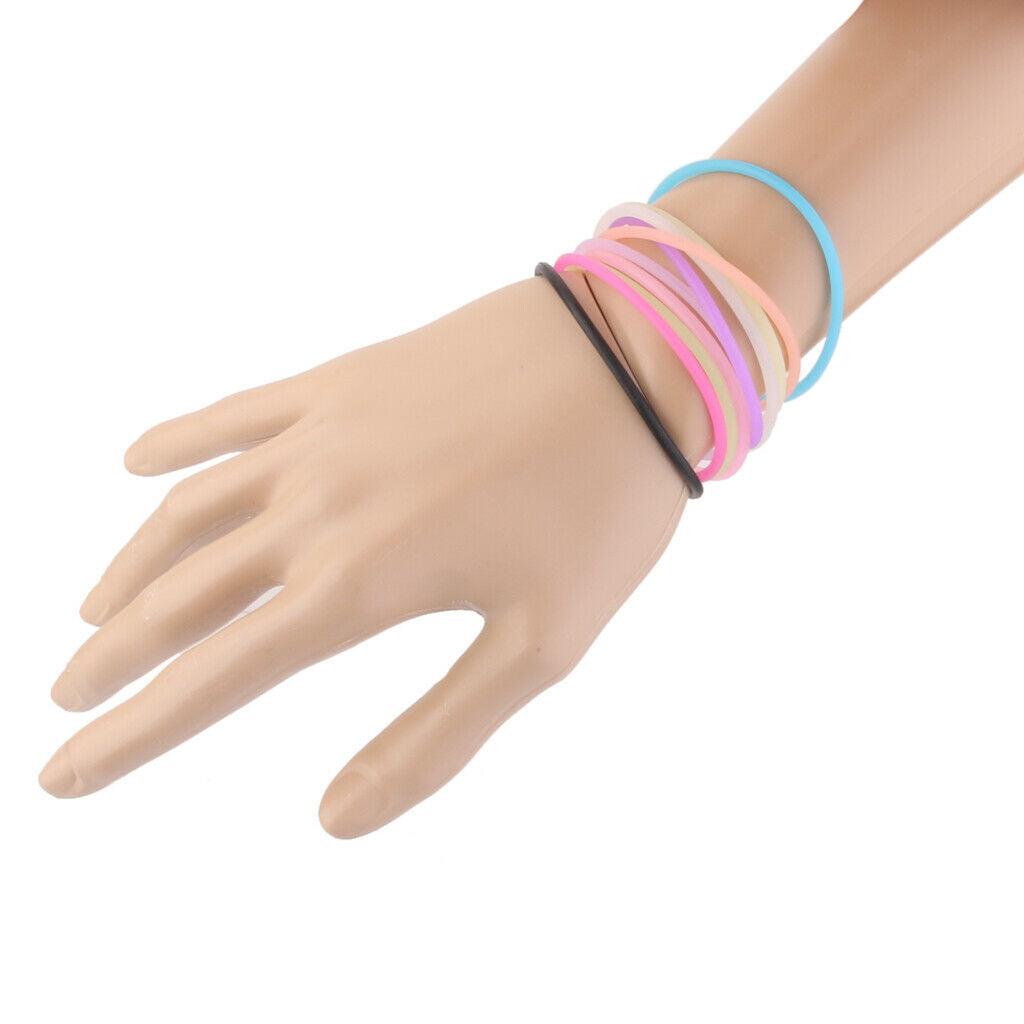 10pcs Elastic Silicone Women Girl's Hair Rope