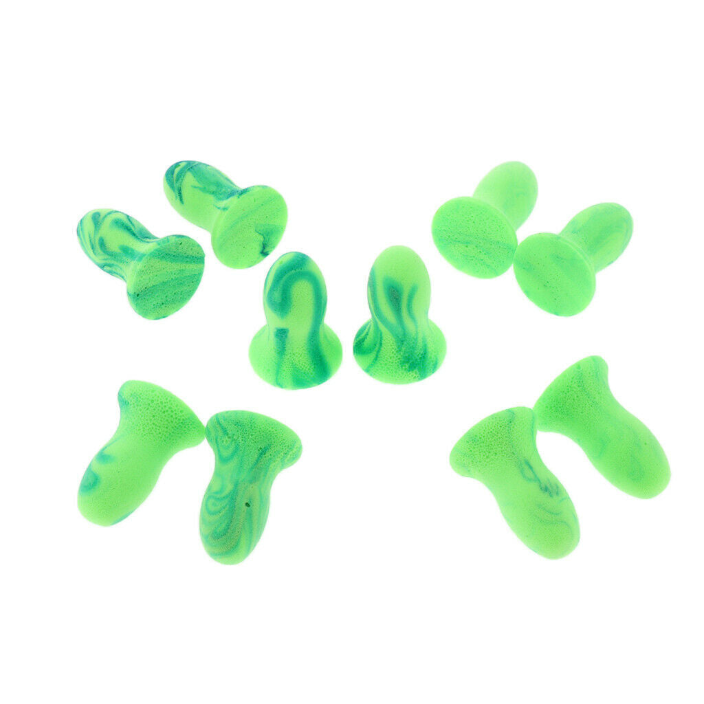 5 Pairs Soft Foam Ear Plugs Tapered Travel Sleep Noise Prevention Green