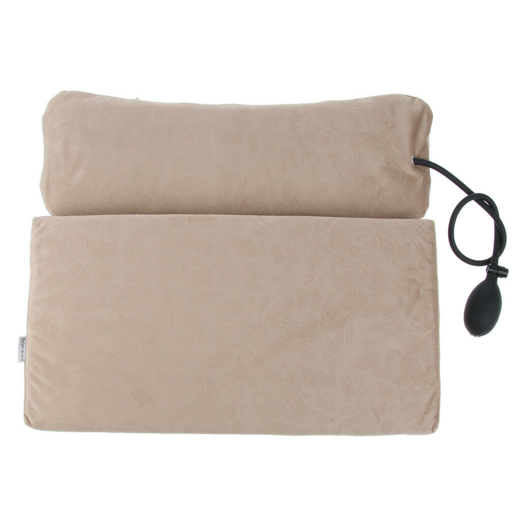 Sleeping Pillow Support Foam for Neck Pain Inflatable Back Pillow Coffee