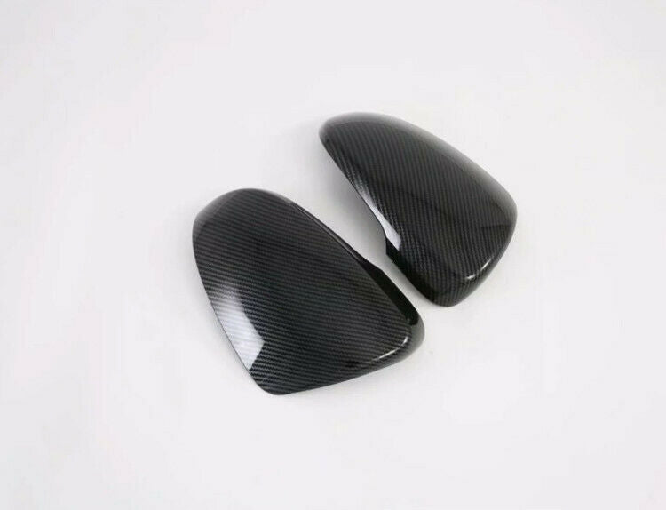 Carbon Fiber Black Side Door Mirror Cover Trim 2pcs For Hyundai Tucson 2016-2020