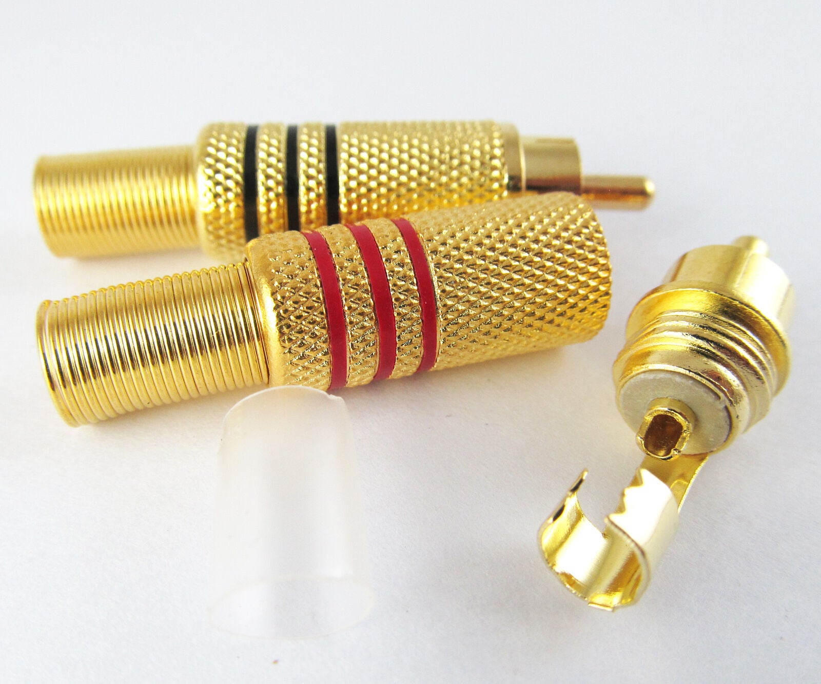 10pcs Phono RCA Male Plug Audio Video Solder Connector W/Metal Spring Tail