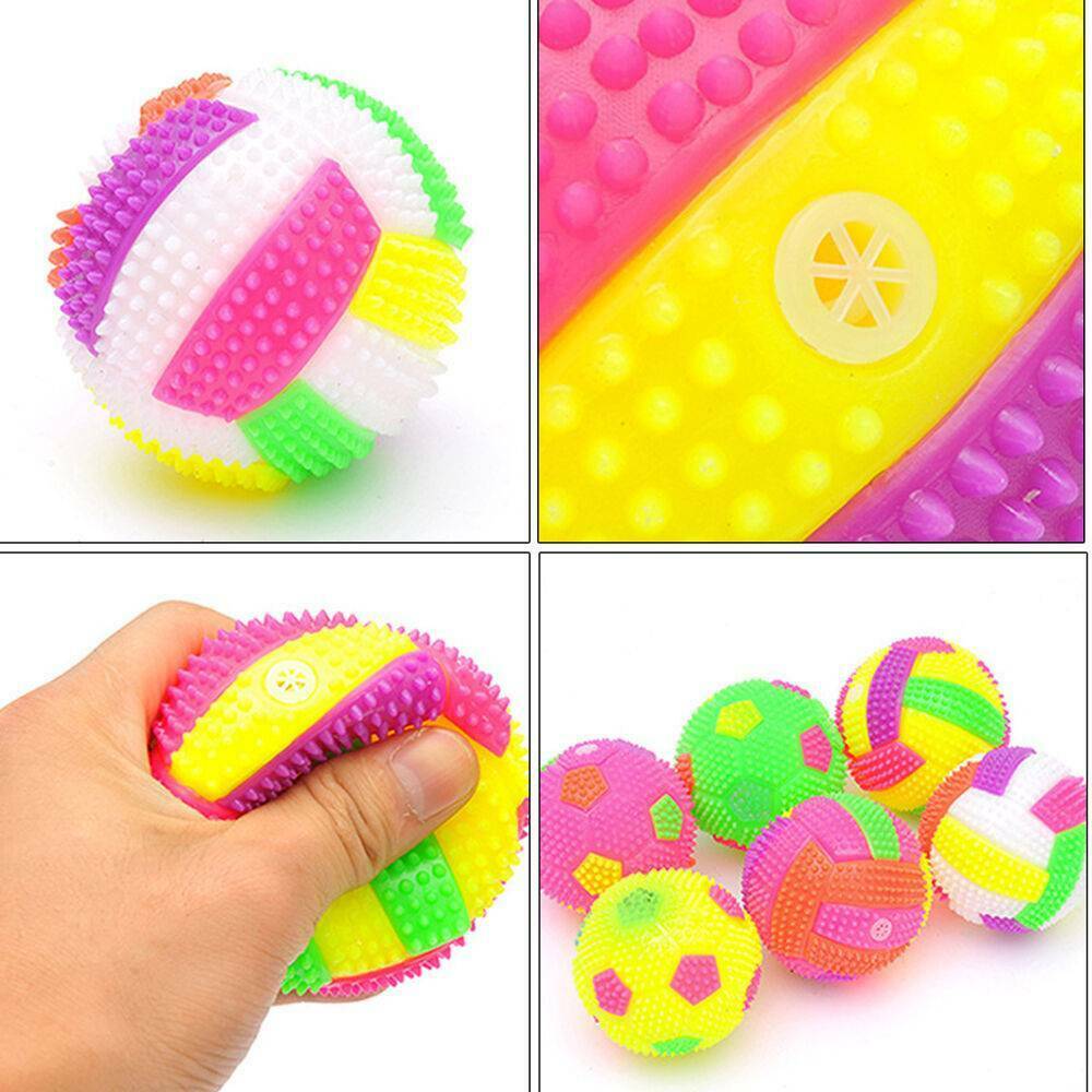 LED Volleyball Flashing Light Up Colors Changing Bouncing Hedgehog Ball Dog Toys