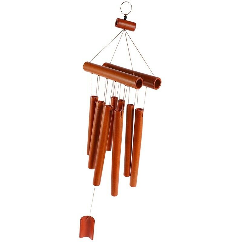 Hand-Crafted Bamboo Tubes Wind Chimes Hollow Tuned Music Natural Bamboo Wind CW3