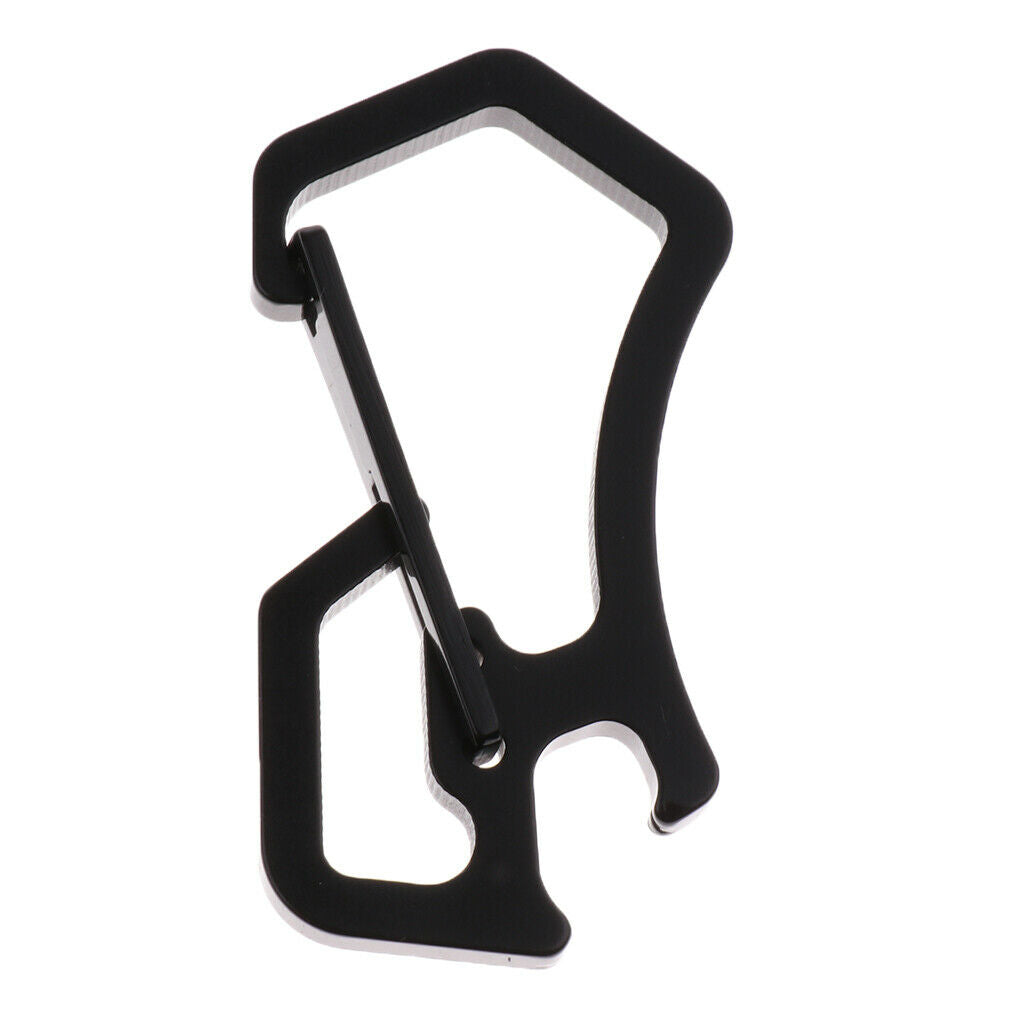 2pcs Stainless Steel Carabiner Key Chain Clip Camping Keyring Multi Functional