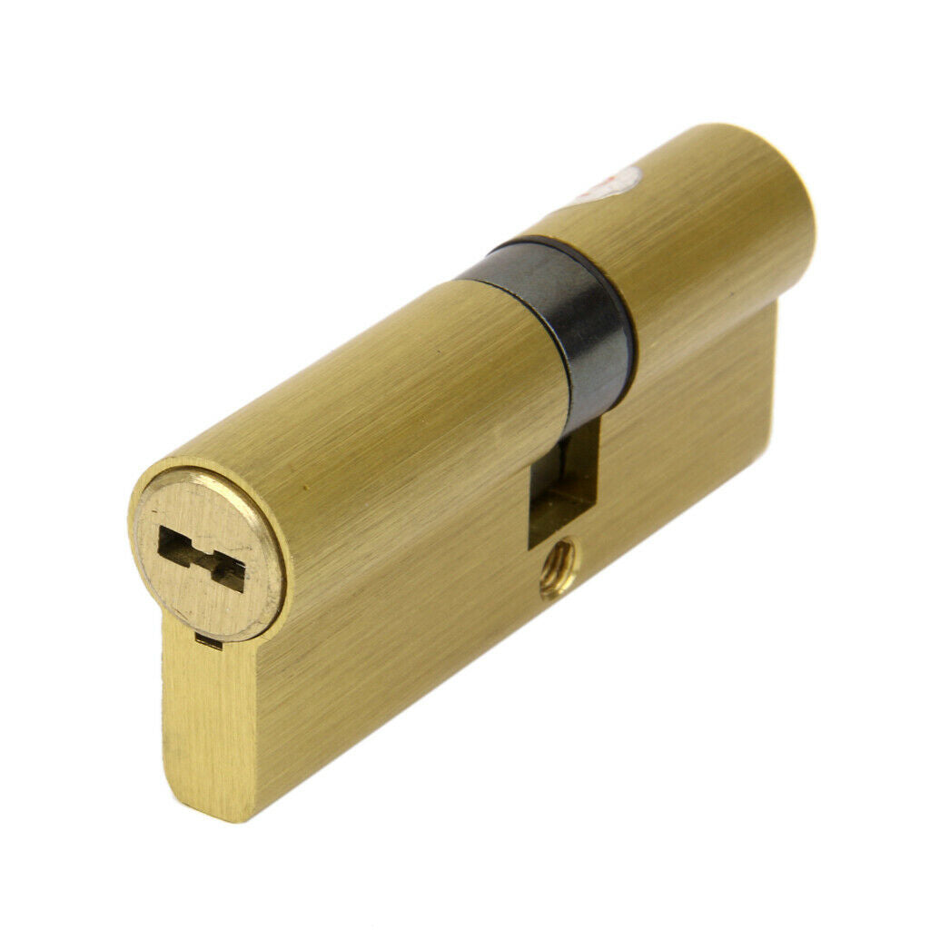 75MM 27.5/10/37.5 Double Sided Groove Brass Key Cylinder Door Lock 8 keys