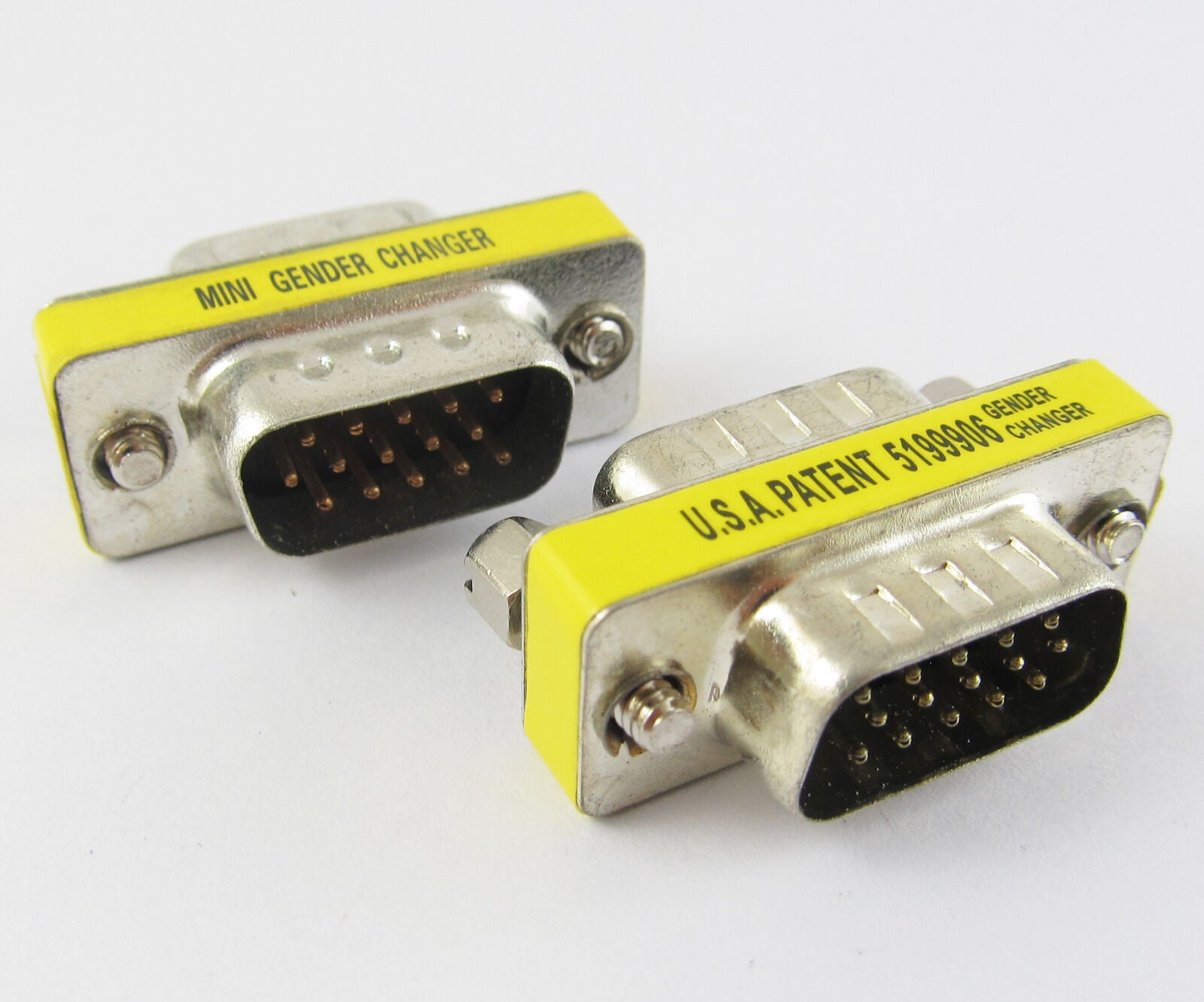 5pcs Mini Gender Changer VGA HD15 Converter Connector 15pin 3 row Male to Male