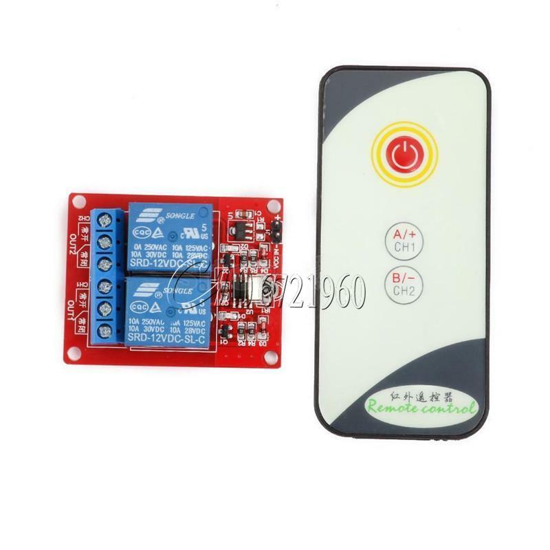 12V 2 Channel 2CH IR LED Relay Driver Module Infrared Remote Control + Receiver