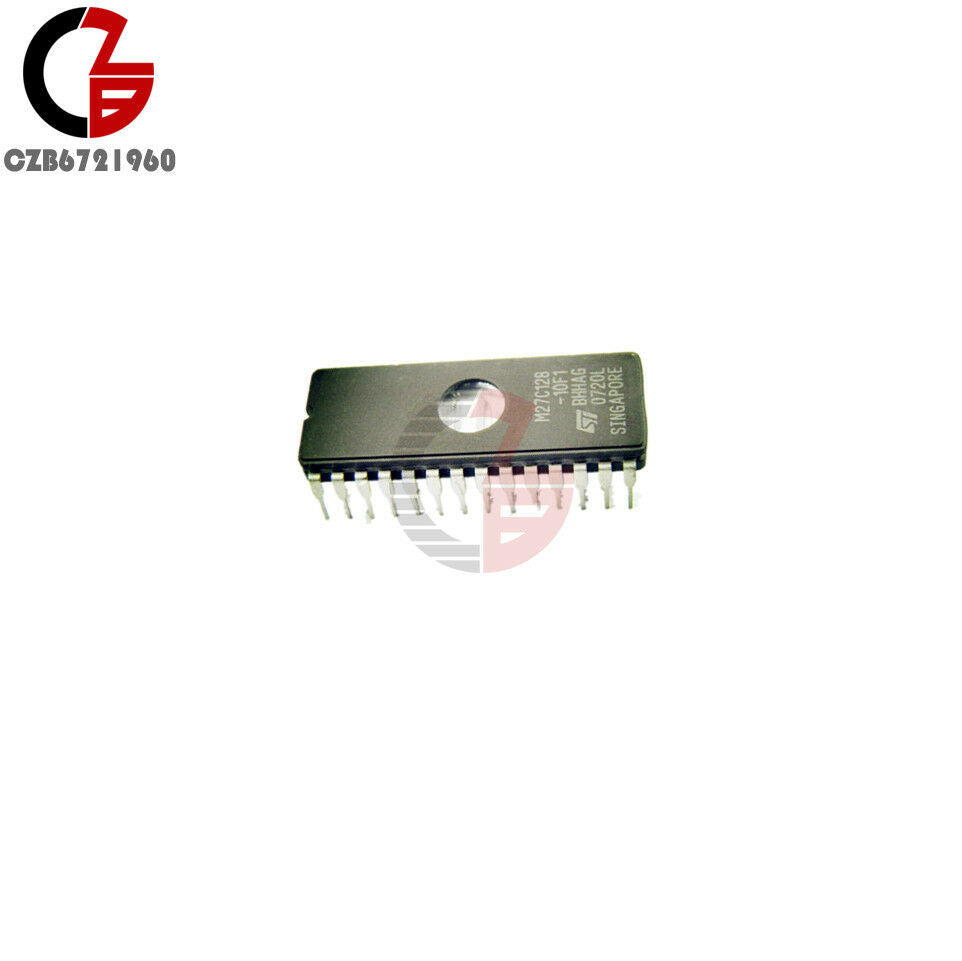 5PCS M27C128A-10F1 IC EPROM UV 128KBIT 100NS 28CDIP