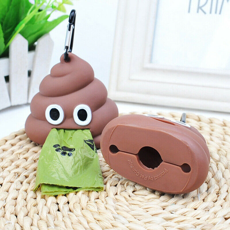 Pet Poop Bag Shit-shaped Dog Cat Waste Bags Portable Dog Poop Dispenser HoldFCA