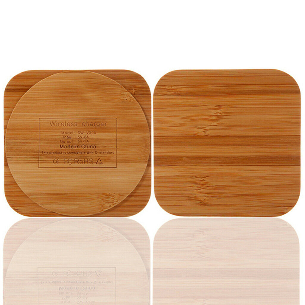 Bamboo Wood Portable Pad High Efficiency Wireless Charger for   Note 8
