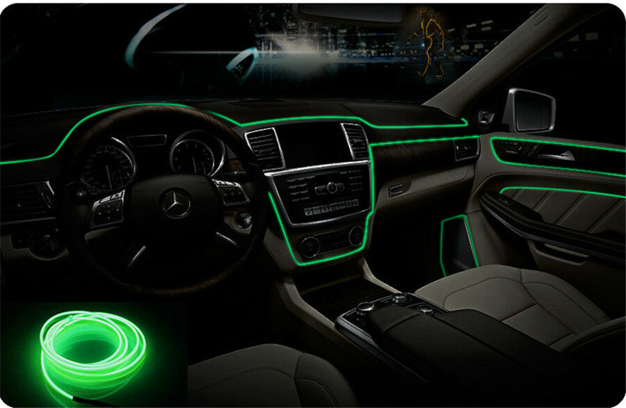 4M 12V 20W Fiber optic interior lights Green Driving Spot Beam Light Bar Lamp LJ