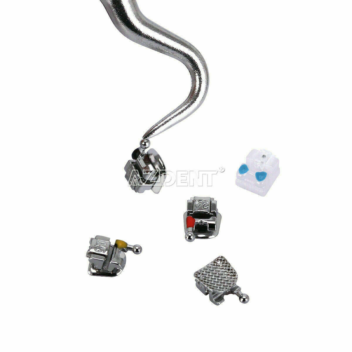 3 X Dental Orthodontic SELF-LIGATING BRACKETS SL CLEAR MBT 0.022 5*5 HK 345Hooks