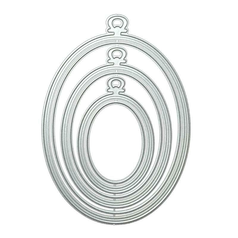 Oval Photo Frame Metal Cutting Dies Stencil DIY Scrapbooking Album Paper Card