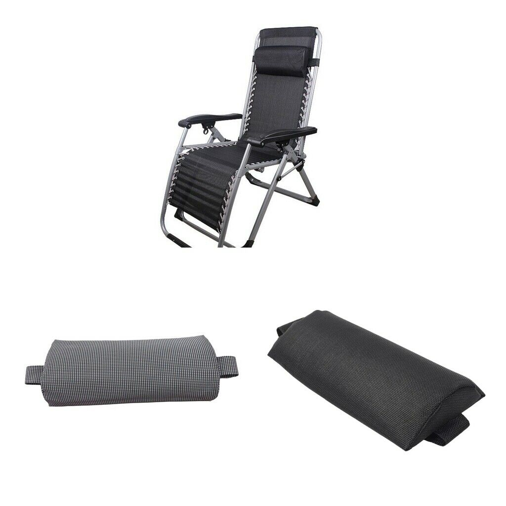 2Packs Folding Sling Chairs Head Cushion Pillow For Outdoor Garden Sun