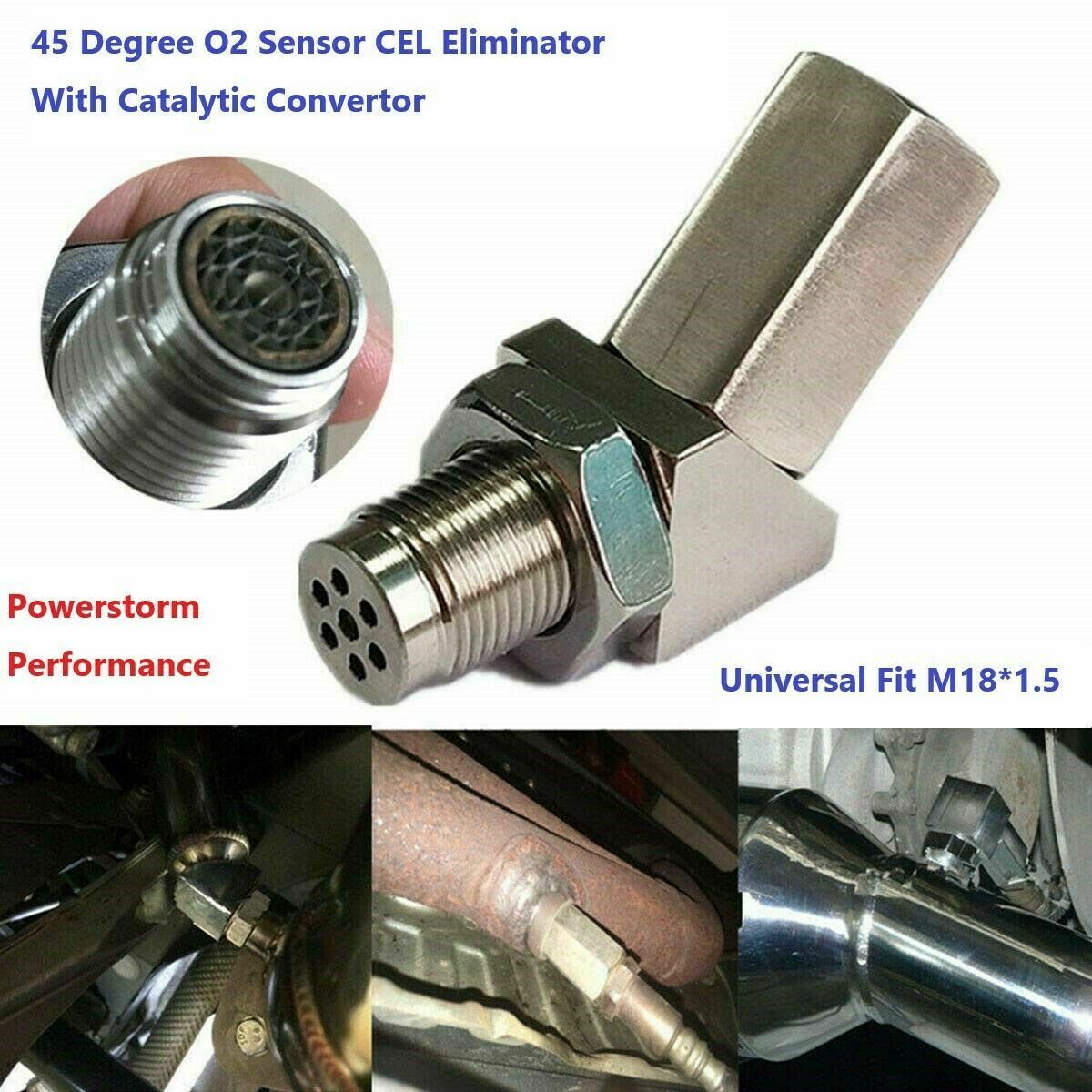 O2 Oxygen Sensor Angled Extender Spacer 45 Degree 02 Bung Catalytic Converter