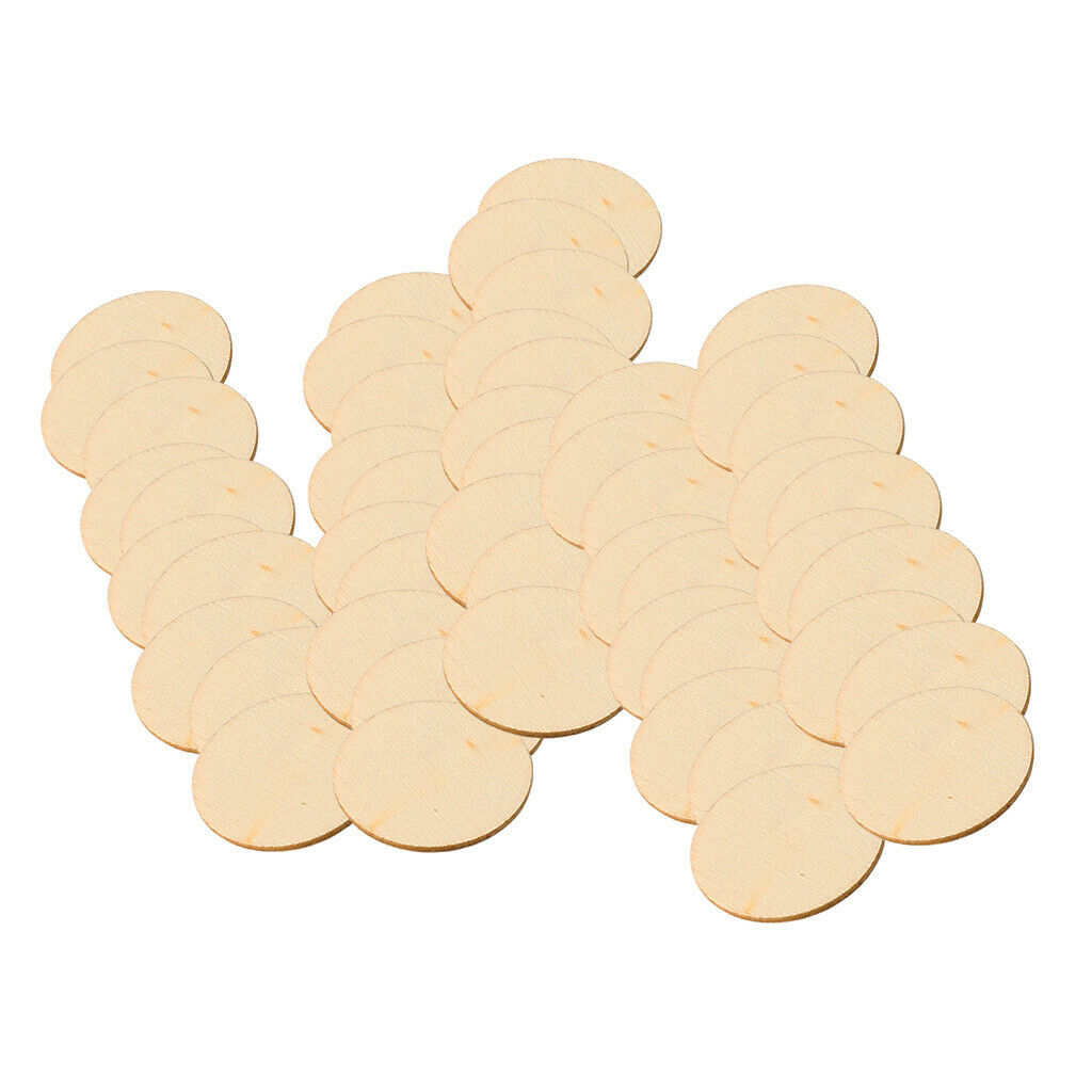 50 Pieces Mini Round Unfinished Wood Embellishments For Art DIY Crafts Great for