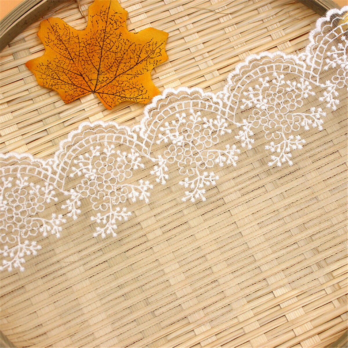 2 Yds White Cotton Crochet Lace Trim Skirt Hem Decor DIY Sewing Accessory 11.5cm