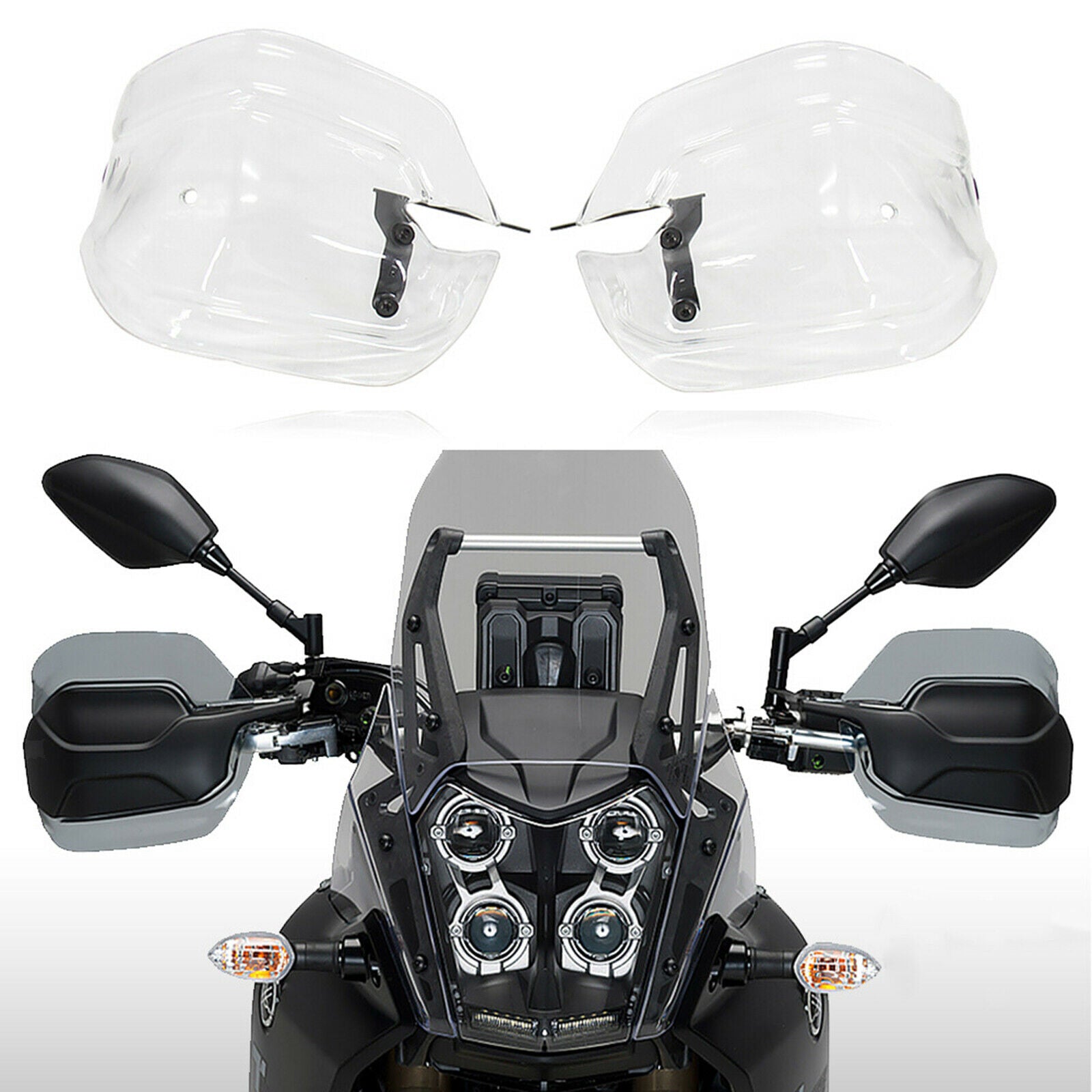 Set of 2 Motorcycle Handle Bar Hand Guard Shield Kit for Yamaha Tenere 700