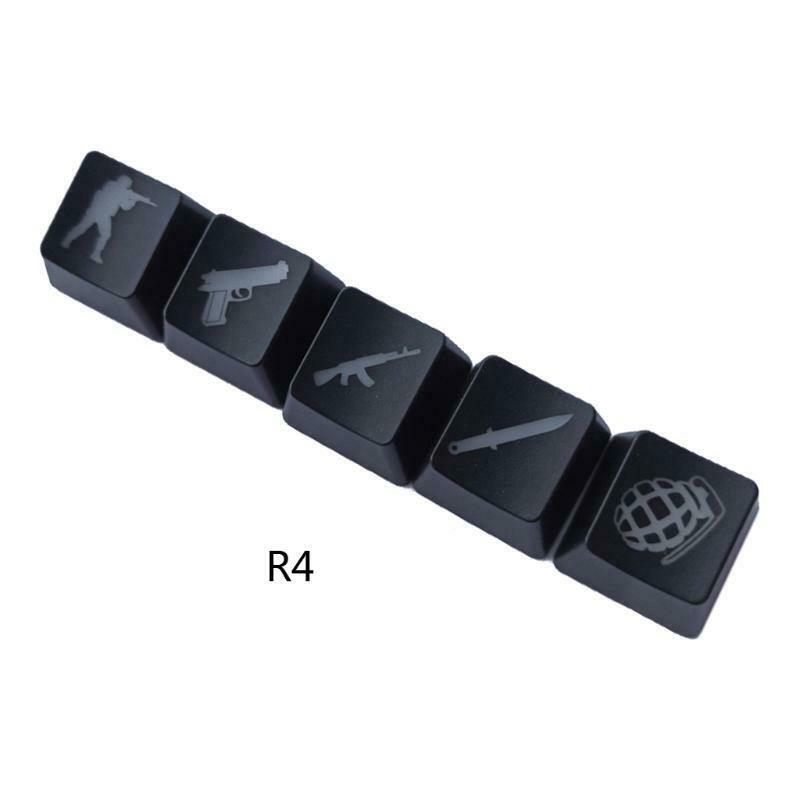 5Pcs OEM R4 Profile ABS Backlit Keycap Gaming Keycaps Key Button CS GO Keycap
