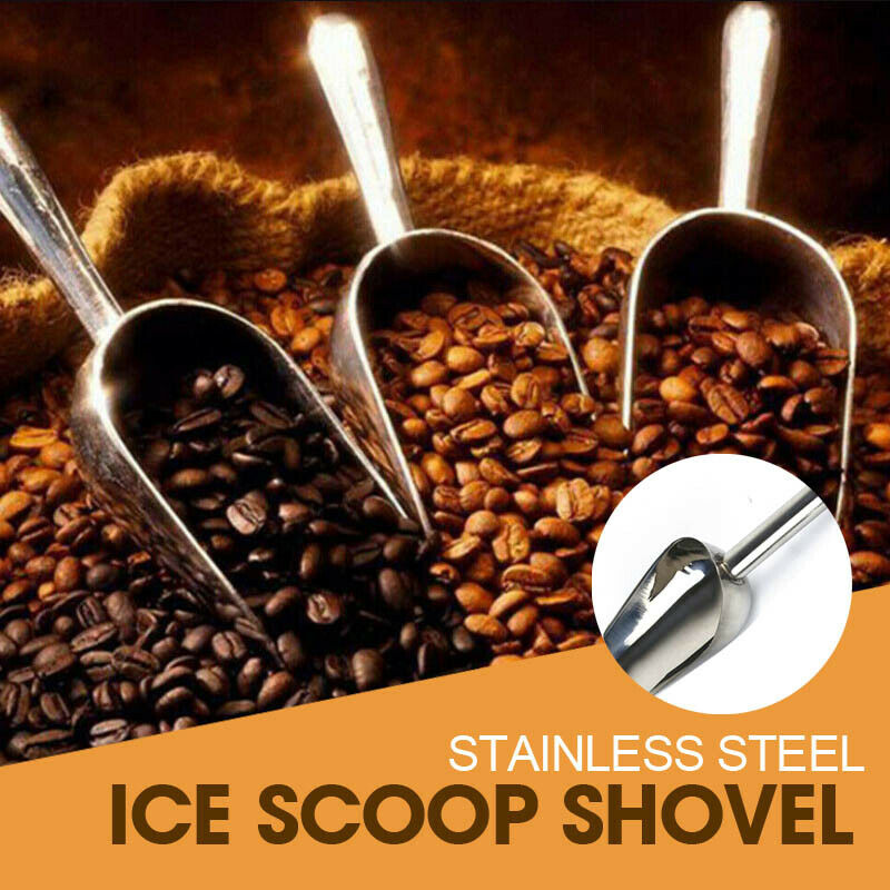 Stainless Steel Ice Scoop For Kitchen Bar Sugar Flour Dry Goods Shovel Tool